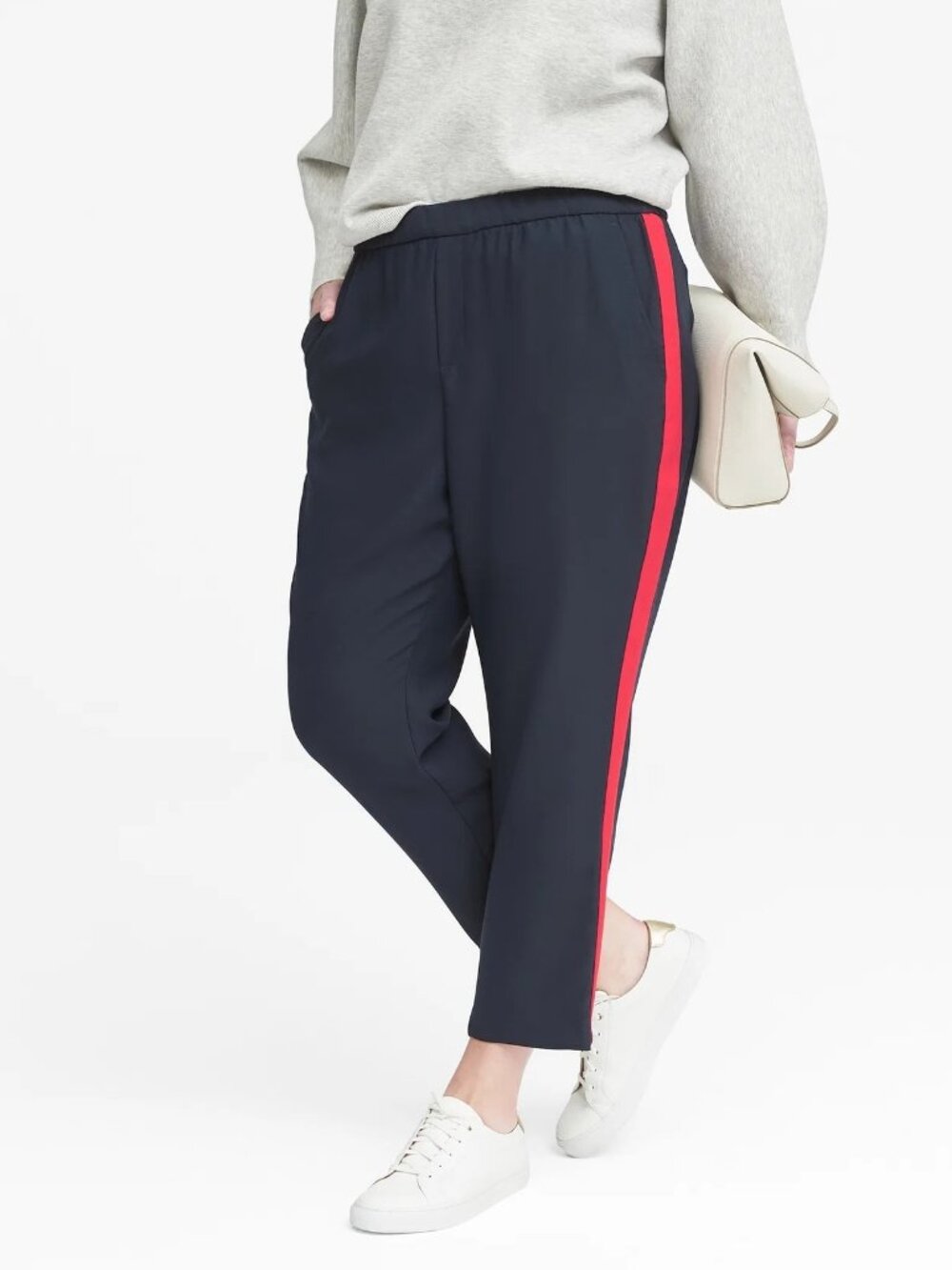 Banana Republic Navy Blue Red Side Stripe Pull-On Track Pants Joggers Medium